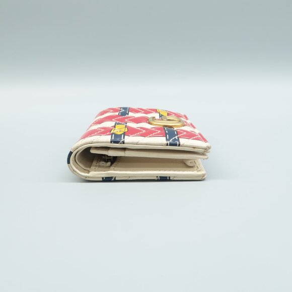 GUCCI White&Red Trompe L'Oeil Leather Wallet - Picture 5 of 12